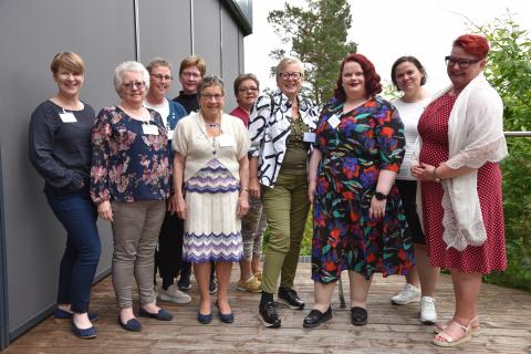 Deltagerne fra Hedmark som deltok på landsmøtet til Norges Bygdekvinnelag 10. og 11. juni i Bergen. Foto: Helle Cecilie Berger.
