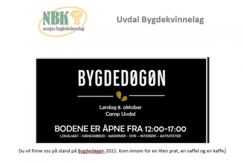 Uvdal bygdekvinnelag deltar på bygdedøgøn