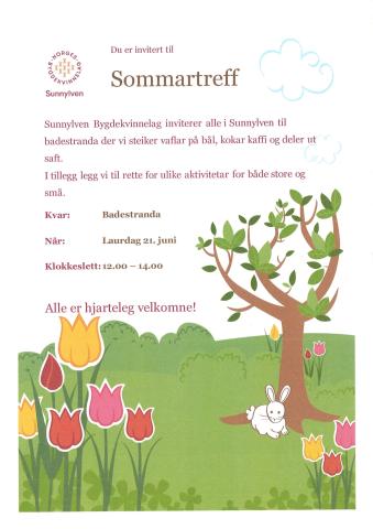 Invitasjon til Sommartreff på badestranda 21. juni