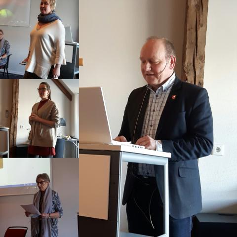 Leiar i Sogn og Fjordane Bygdekvinnelag Jenny Myklenust opna møtet. Varaordfører i Florø Jan Henrik  Nygård fortalte om kommunen.