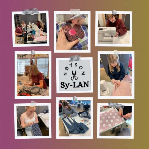 SY-LAN med Gossen Bygdekvinnelag. Ein heil dag med sying gjekk rett heim hjå jentene som var med. 