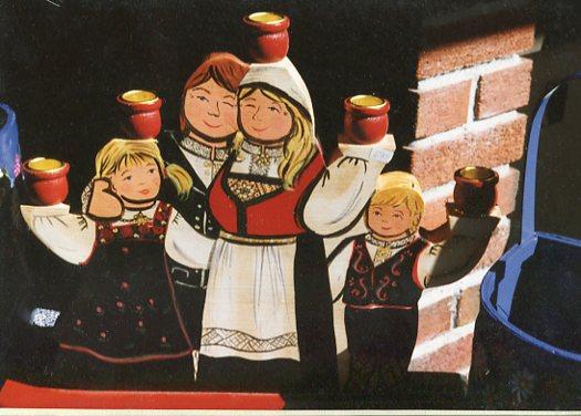 Håndmalte trelysestaker