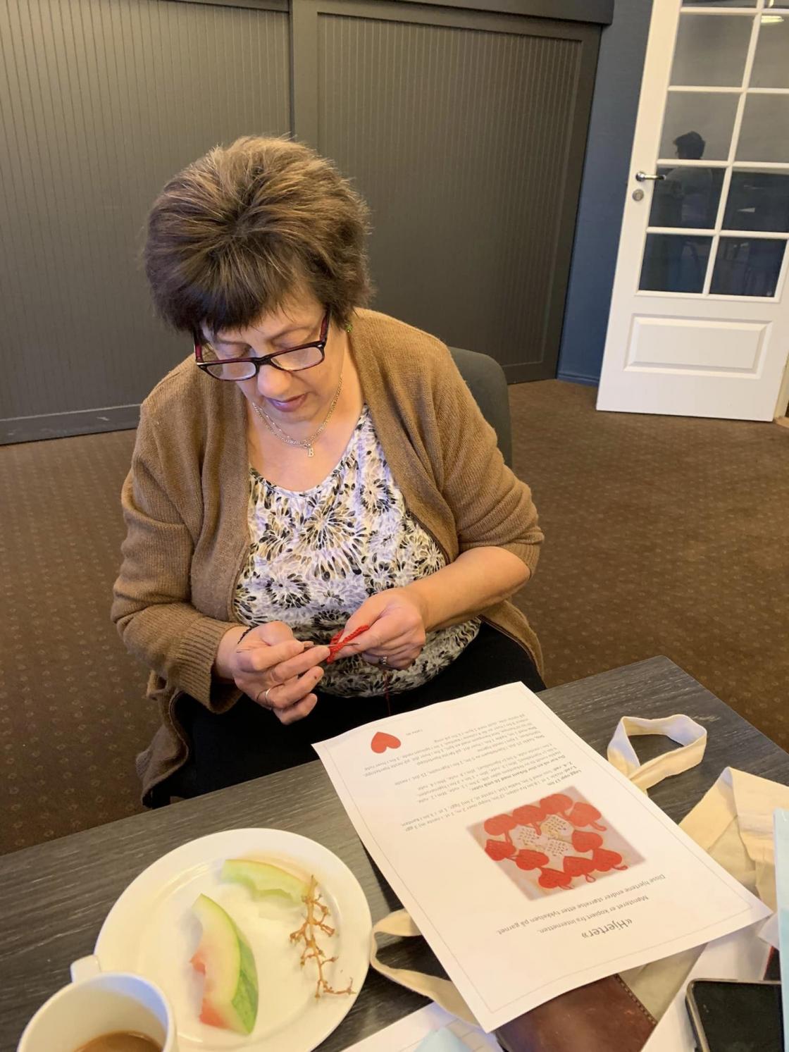 Bjørg i dyp konsentrasjon.