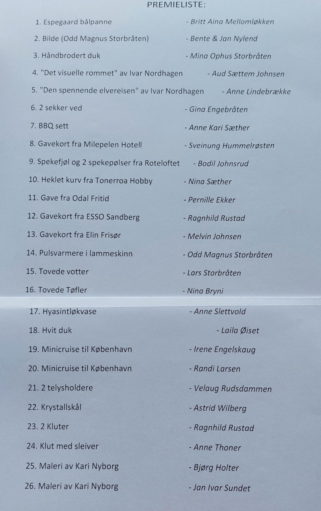 trekningsliste lotteri