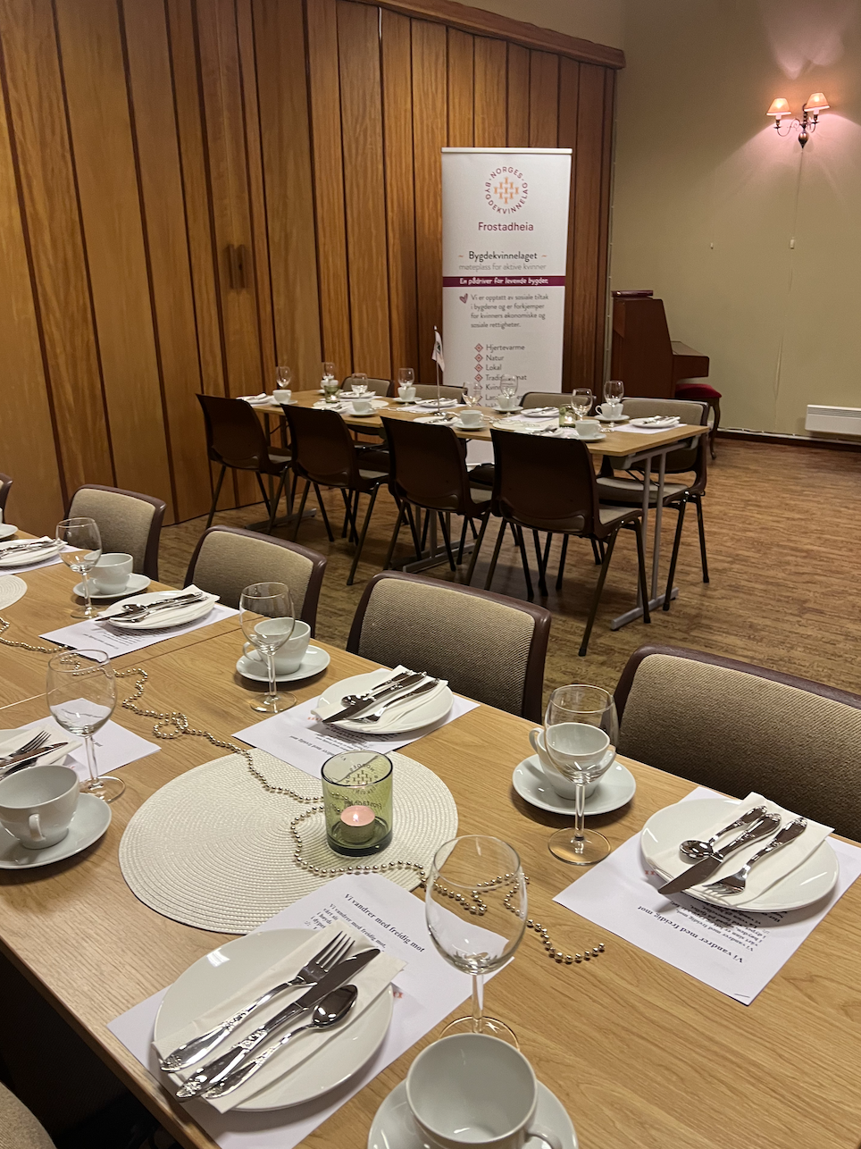 Dekket og klart for innrykk.