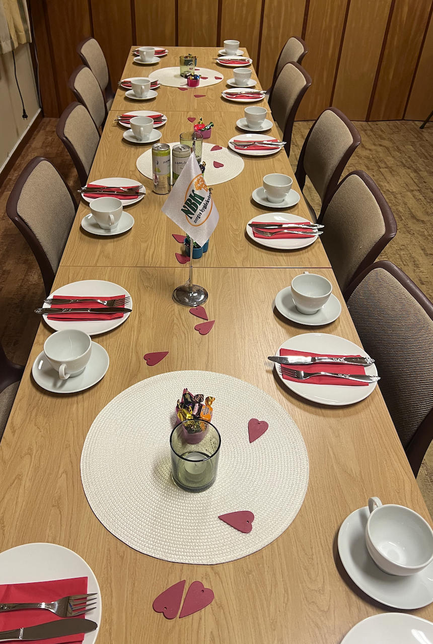 Valentinborden er dekket