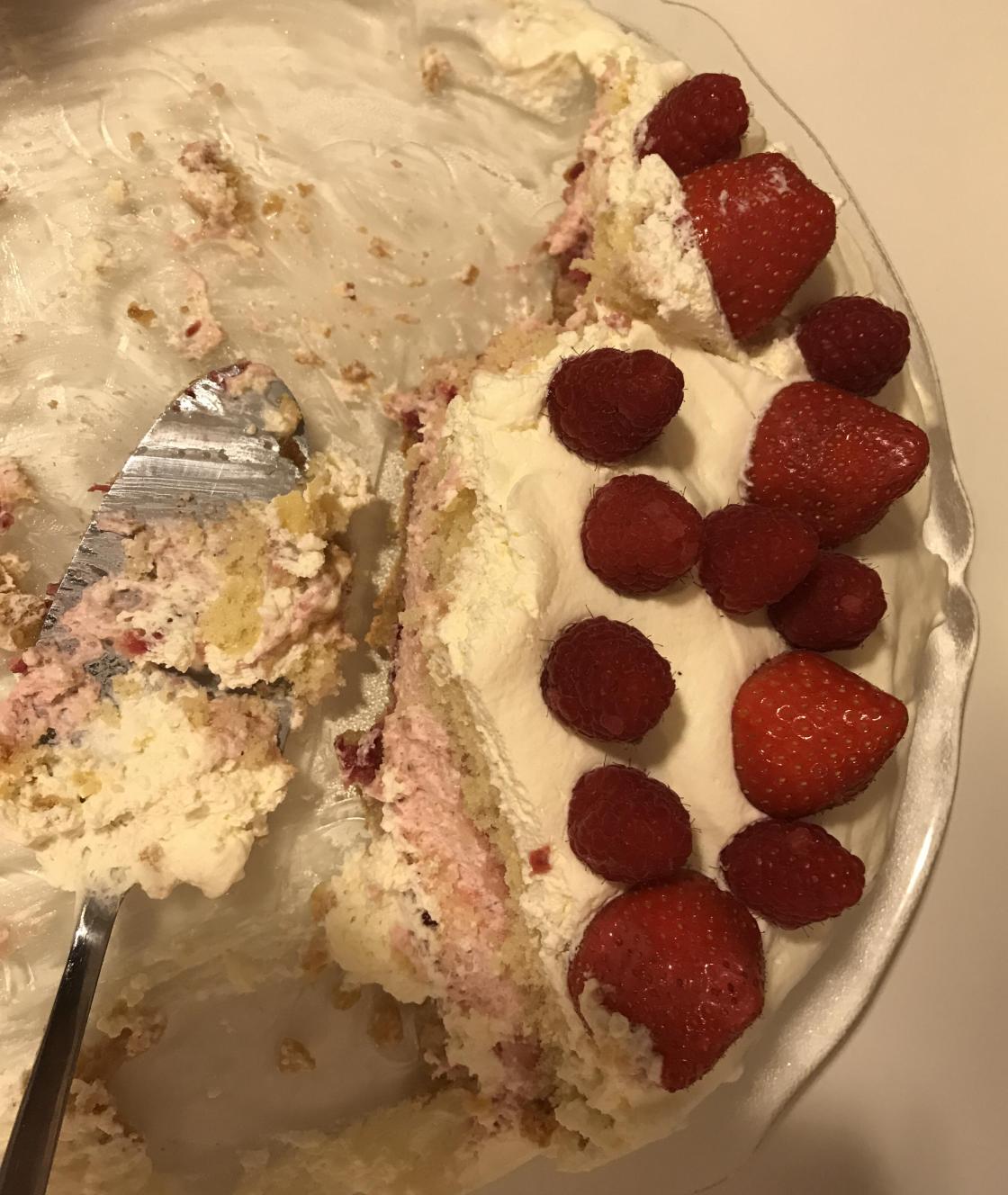 Deilig bløtkake som gjekk unna.