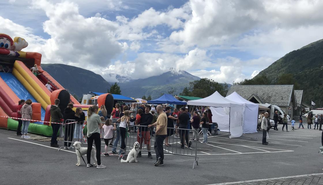 Hoppeslottet var veldig populært.