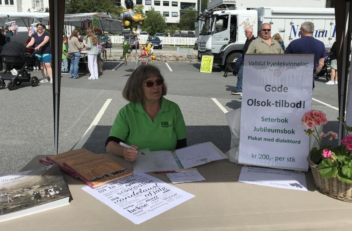 Petra hadde stand for Vbk og selde dialektplakater og bøker.
