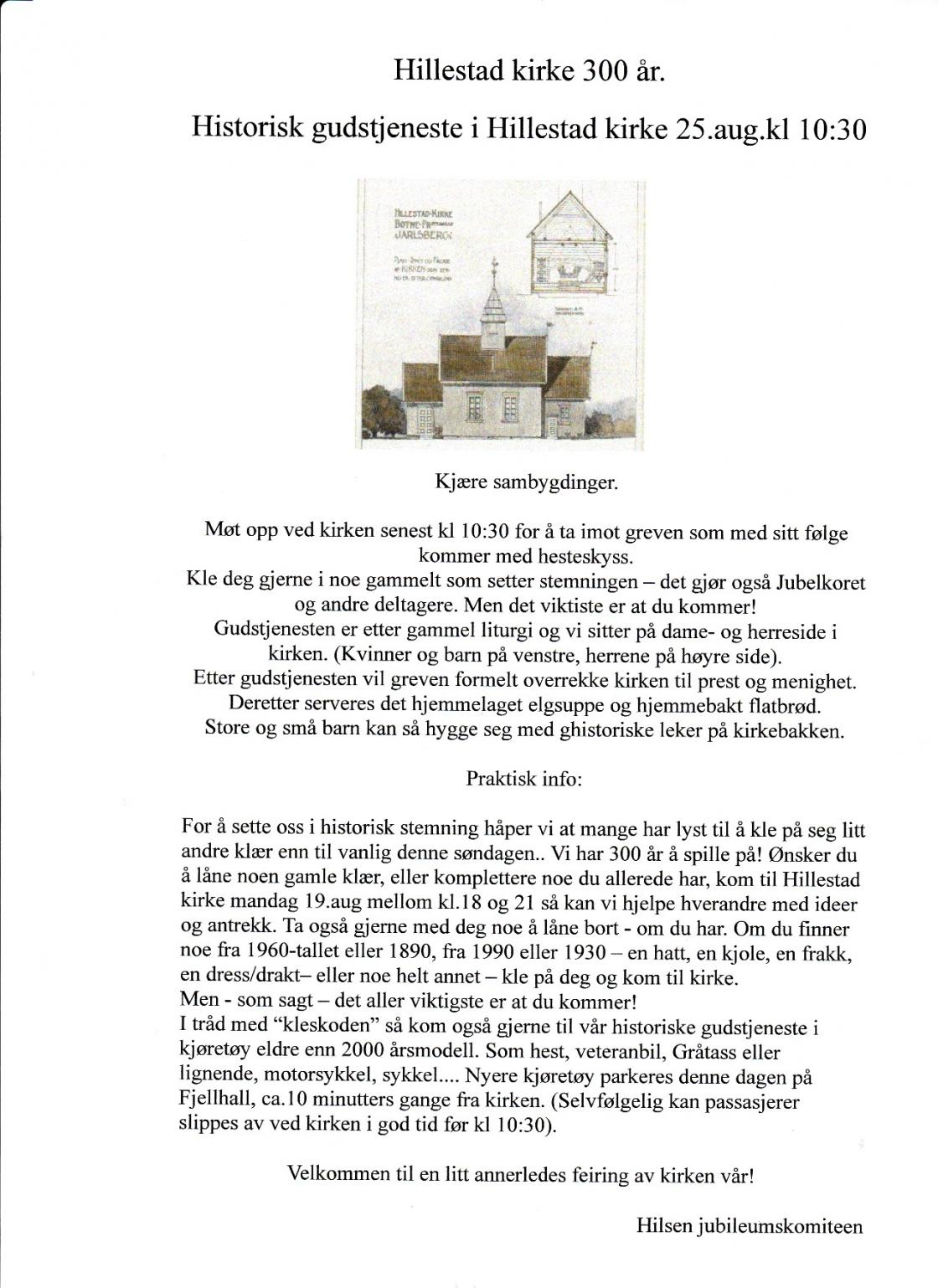 Flyer med mer info om dagen - lagt i alle postkasser i Hillestad