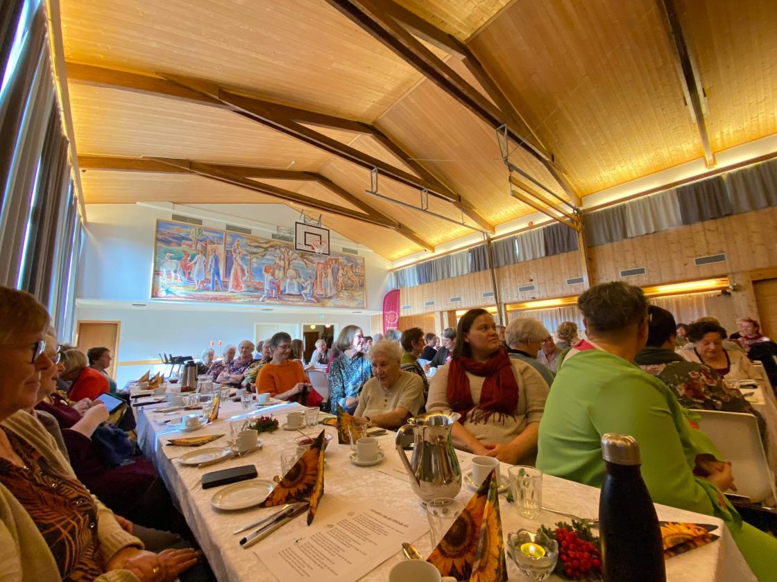 Mange bygdekvinner - gode samtaler