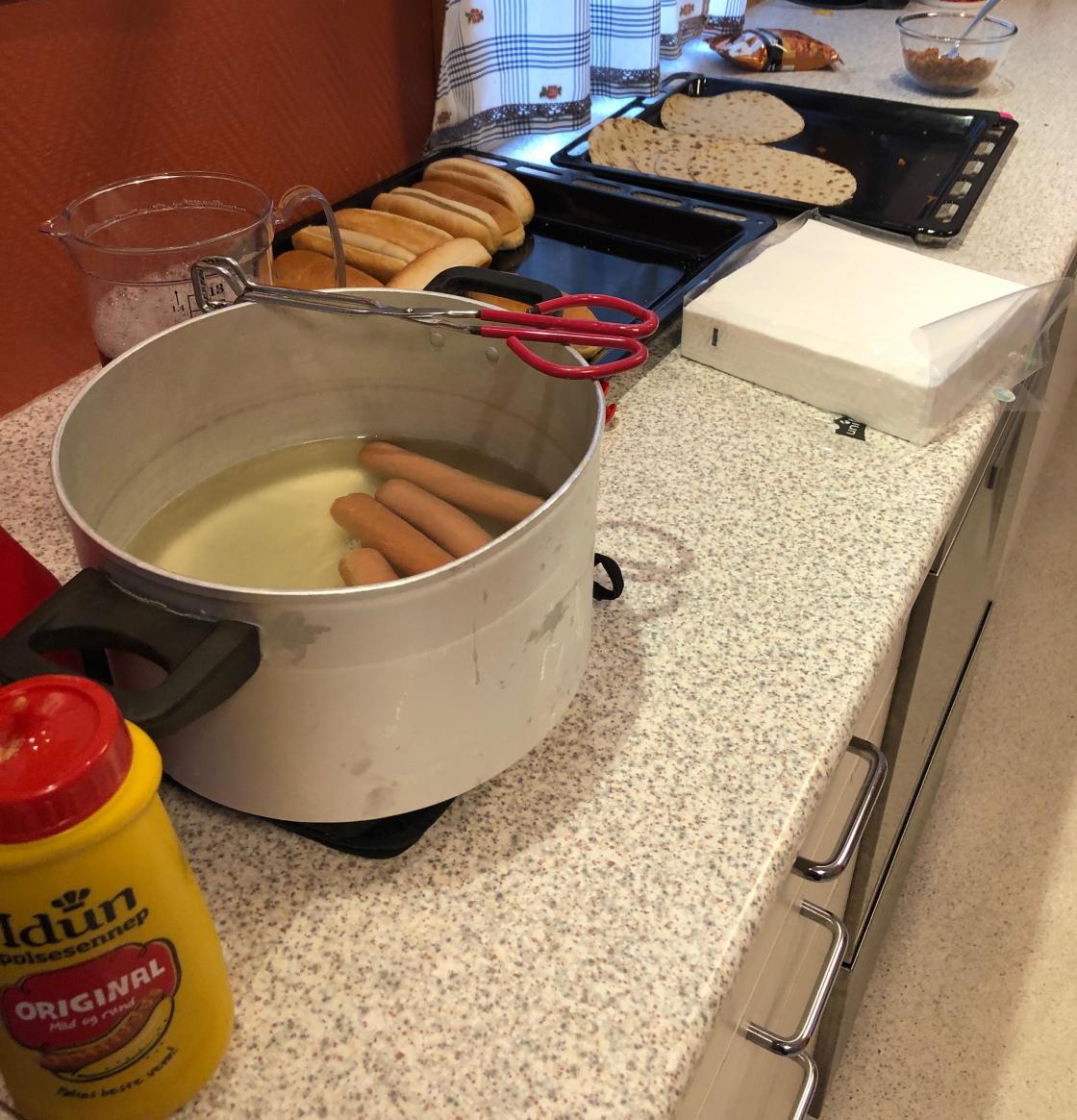 Pølsene smakte godt her også.