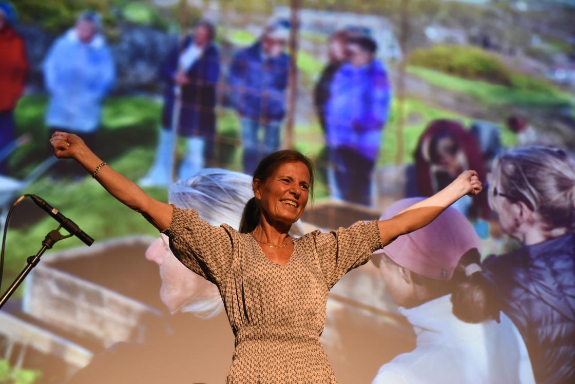 Christine Sandland, leder Høvåg Bygdekvinnelag. Foto: Helle Cecilie Berger.
