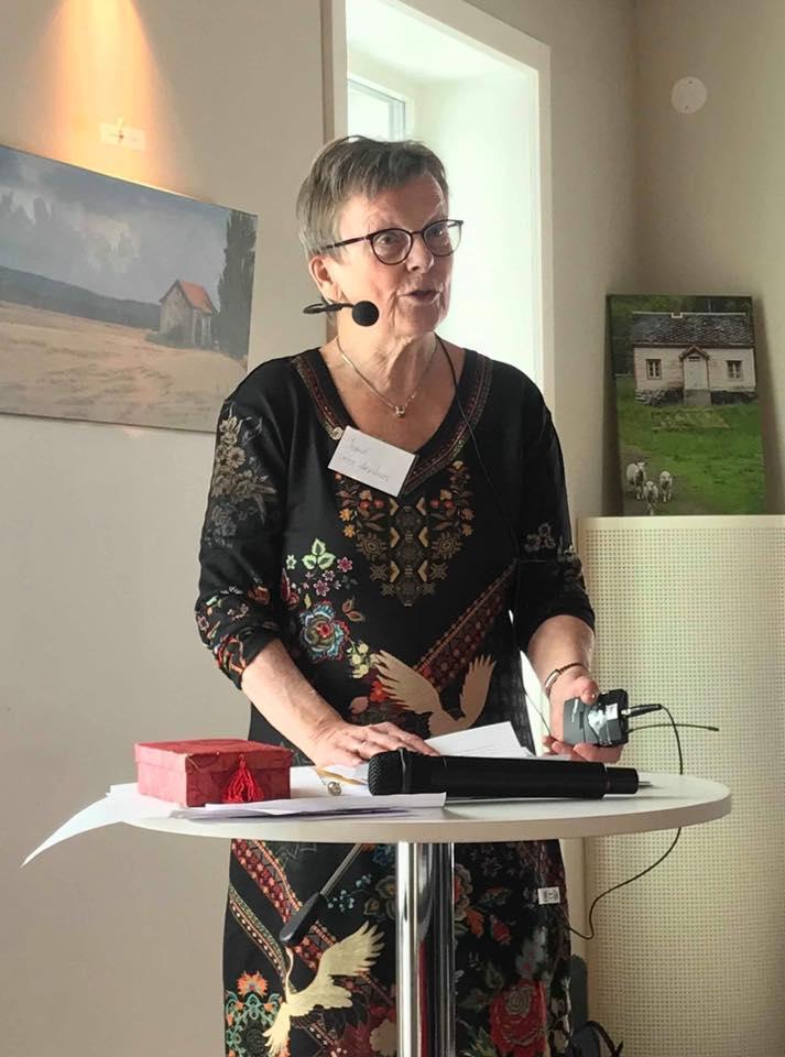 Ingrid Grene Henriksen fylkesleder i Akershus holder sin årsmøtetale.