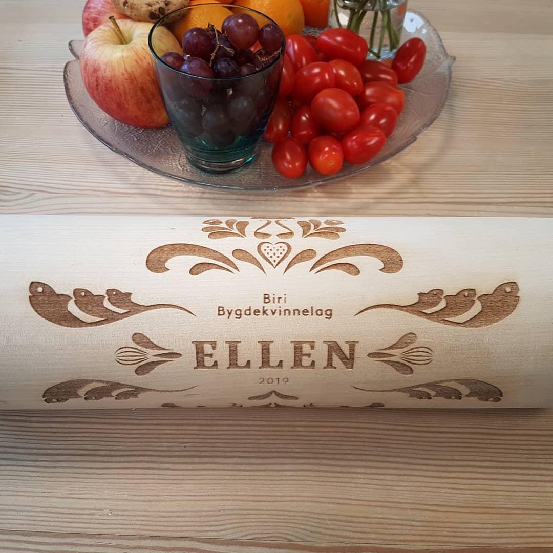 Nærbilde av trykket på kjevlen