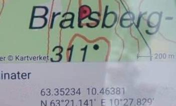 Koordinatene til Bratsbergåsen