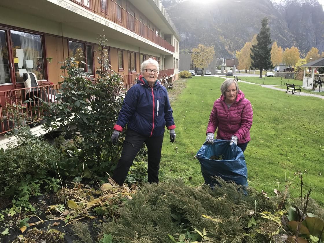 Visne blad og blomster måtte vekk !