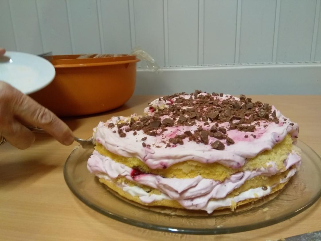 Bløtkake med tyttebær og Nyr