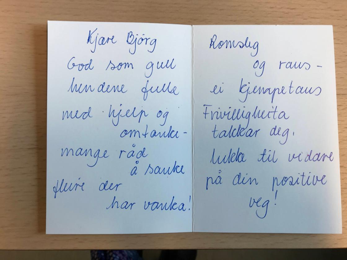 Helsing frå frivillige lag i Valldal.