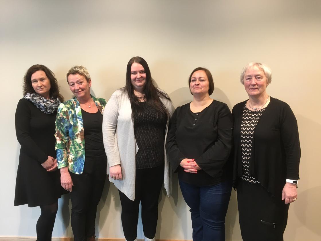 Styret for 2017; fv Kristin Green Johnsen, Ann-Merethe Nilsen, Lise Øvernes, Mona Sjonboten, Gerd Marit Sandhei