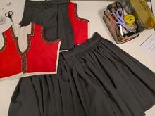 Bunadsdelar, stakk, opplut på bord